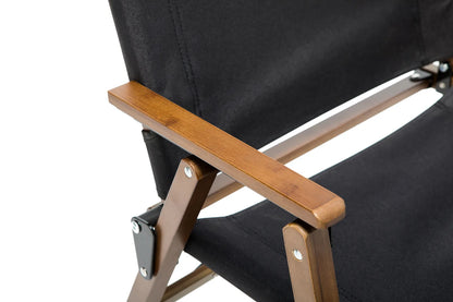 Bamboo Canvas Folding Camp Chair – Black