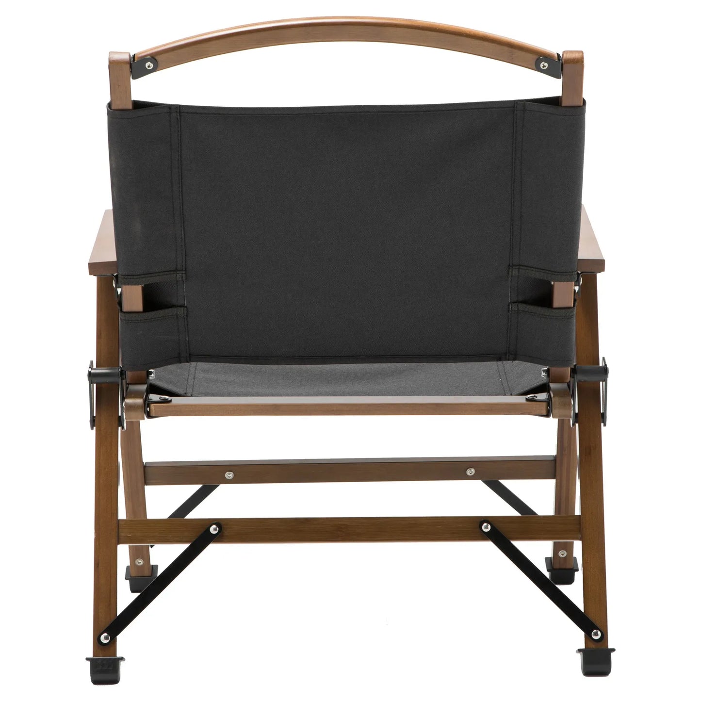 Bamboo Canvas Folding Camp Chair – Black
