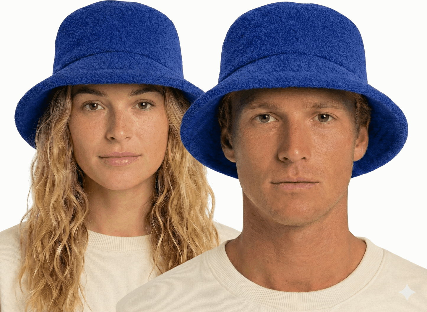 100% Cotton Terry Towelling Bucket Hat Daggy Fishing Camping Lad Cap in Blue - X-Large