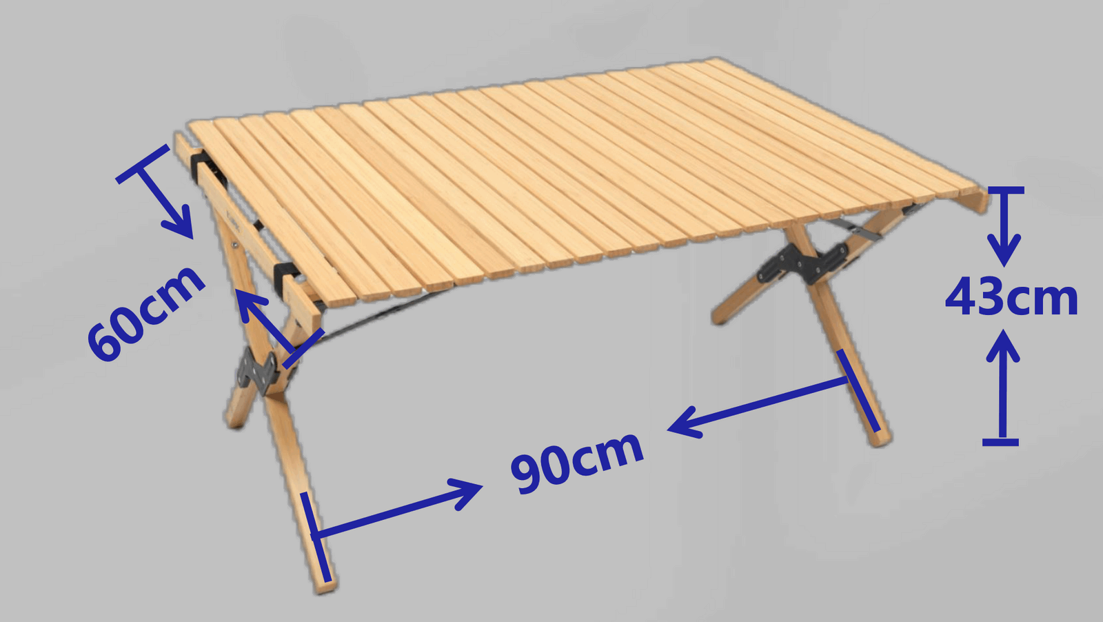 Folding Camping Table Bamboo Roll Up Portable Outdoor Picnic BBQ Desk Beach