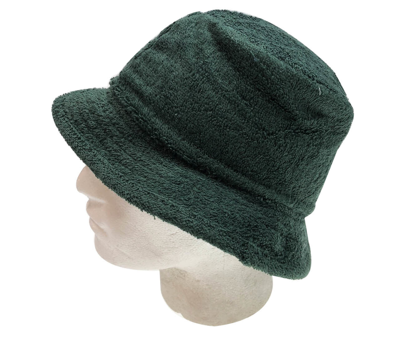 Stingy Brim Terry Towelling Bucket Hat Daggy Fishing Camping Lad Cap 100% COTTON - Bottle Green - L/XL