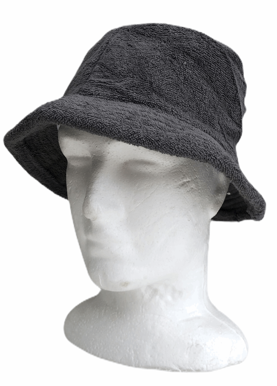 Stingy Brim Terry Towelling Bucket Hat Daggy Fishing Camping Lad Cap 100% COTTON - Charcoal - S/M