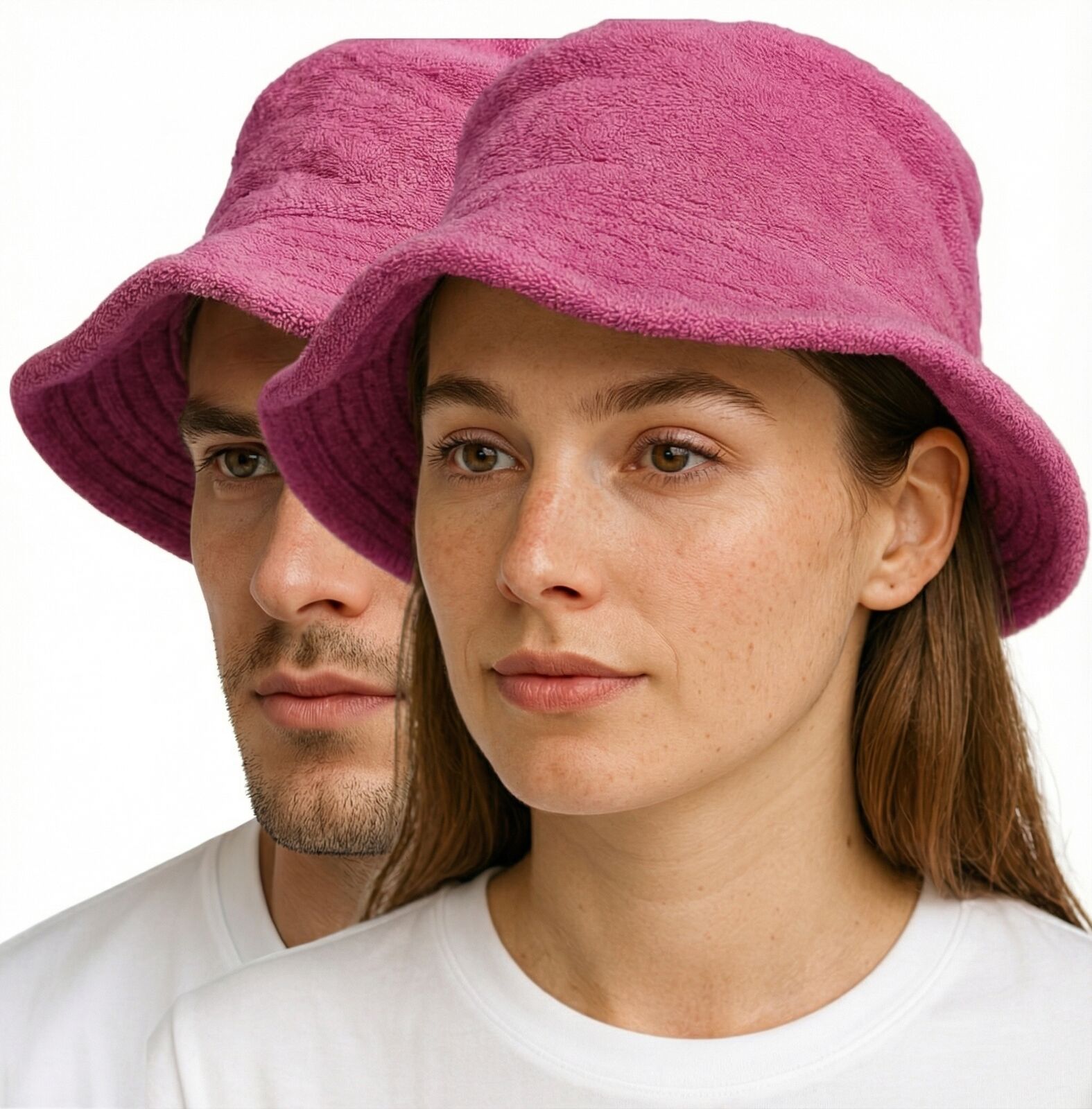 Stingy Brim Terry Towelling Bucket Hat Daggy Fishing Camping Lad Cap 100% COTTON - Fuchsia - L/XL