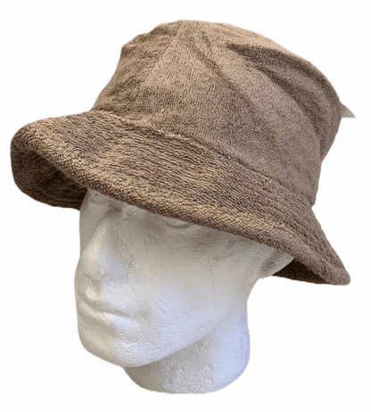 Stingy Brim Terry Towelling Bucket Hat Daggy Fishing Camping Lad Cap 100% COTTON - Khaki - L/XL