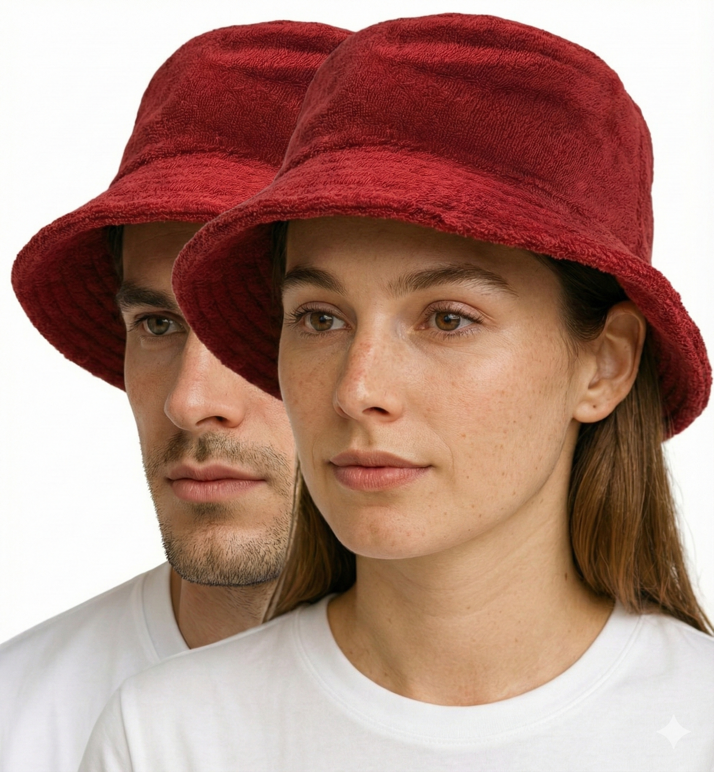 Stingy Brim Terry Towelling Bucket Hat Daggy Fishing Camping Lad Cap 100% COTTON - Red - L/XL