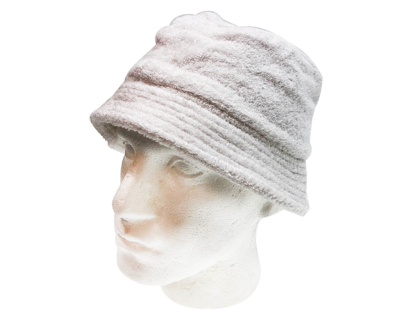 Stingy Brim Terry Towelling Bucket Hat Daggy Fishing Camping Lad Cap 100% COTTON - White - L/XL