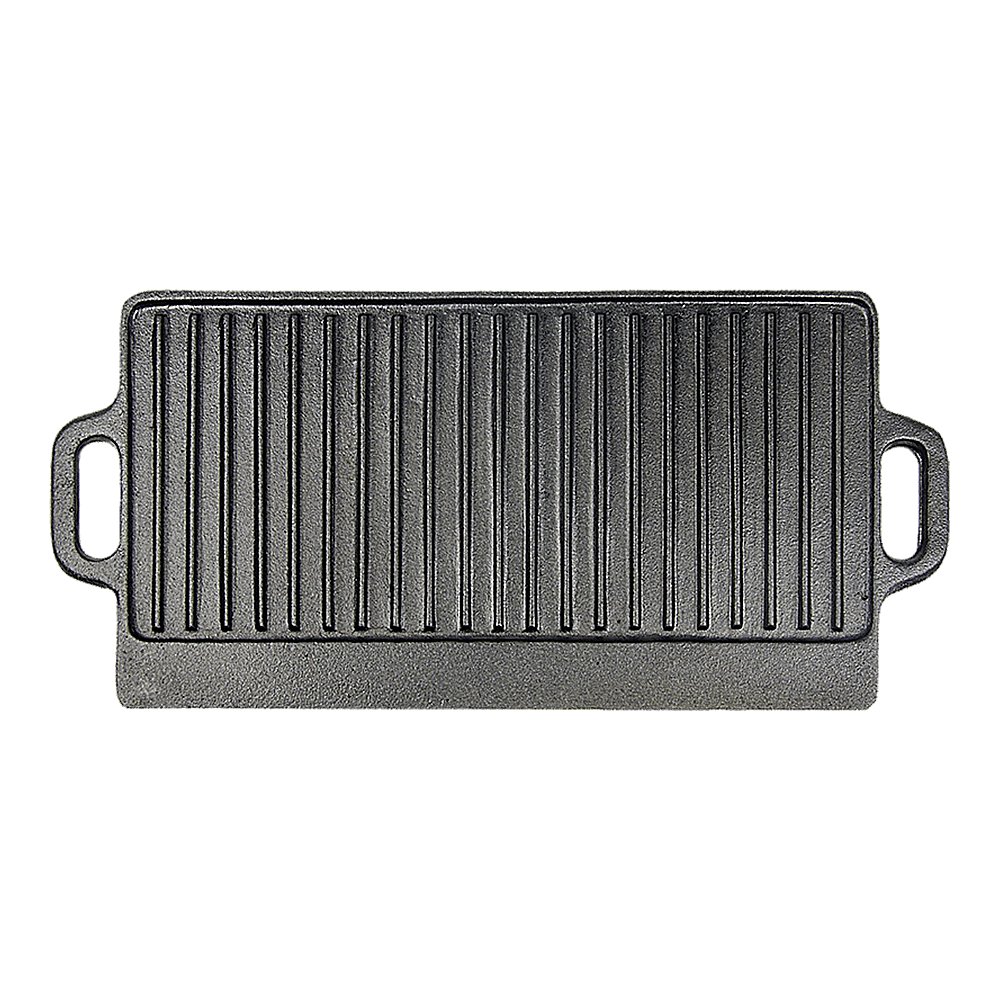 46x22 cm Cast Iron Reversible Griddle Plate BBQ Hob Cooking Grill Pan