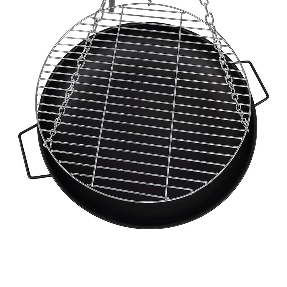 Tripod Garden Fire Pit BBQ Barbecue Cast Iron & Steel Fire Pit Bowl Round