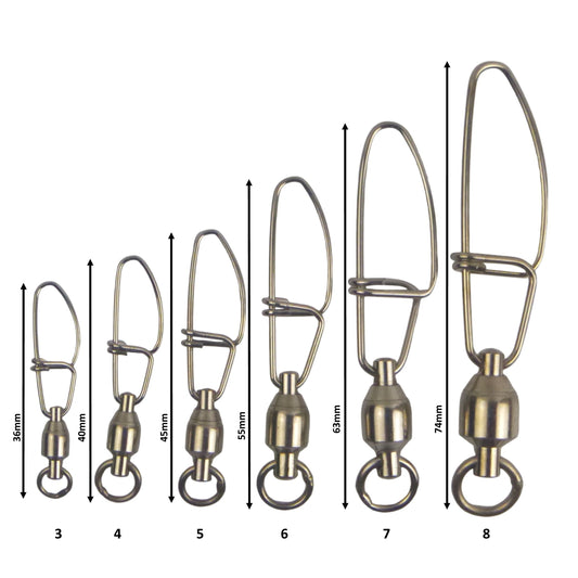 Swimerz HD Ball Bearing Swivels with Crosslock Snap, Size 3, 20 pack
