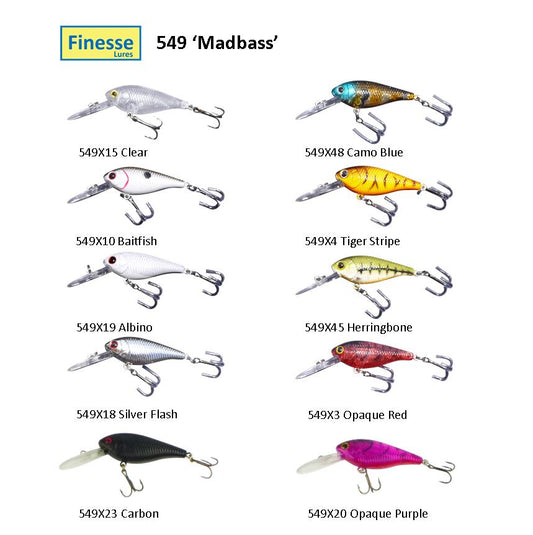 Finesse 'Madbass' Opaque Purple, 85mm Deep Diving Crankbait