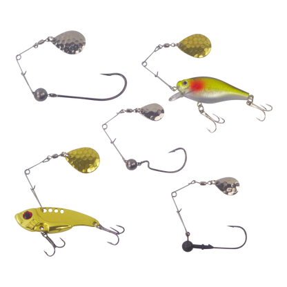 Swimerz Jig Spinner, Large, Hammered Brass, 5 Pack