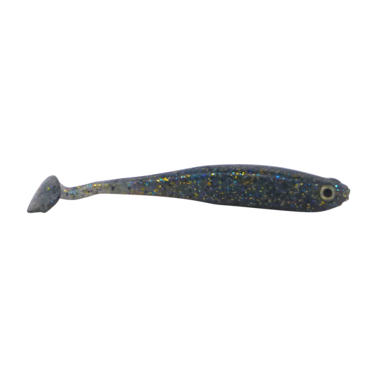 Swimerz Soft Shad 100mm Paddle Tail lure, Blue Gold Fleck, 6 pack
