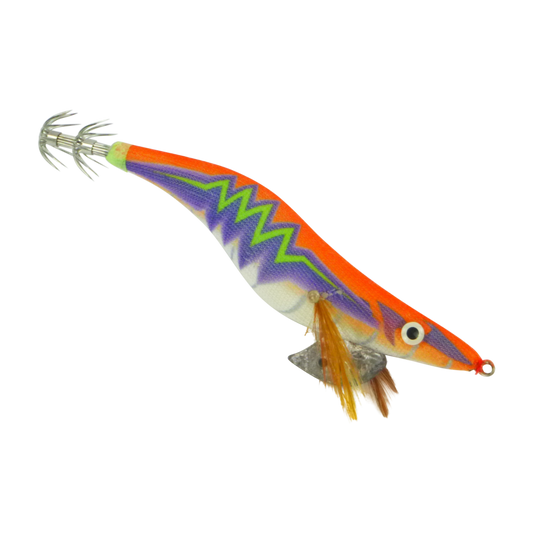 Finesse Rumoika Squid Jig, Orange Glow, size 3.5, 2 pack