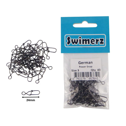 Swimerz German Power Snap, Closed Eye, size 3, 40 pack