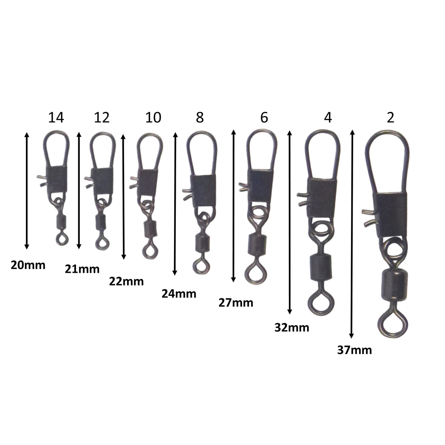 Swimerz Rolling Swivel w Interlock Snap, Size 10, 45 pack