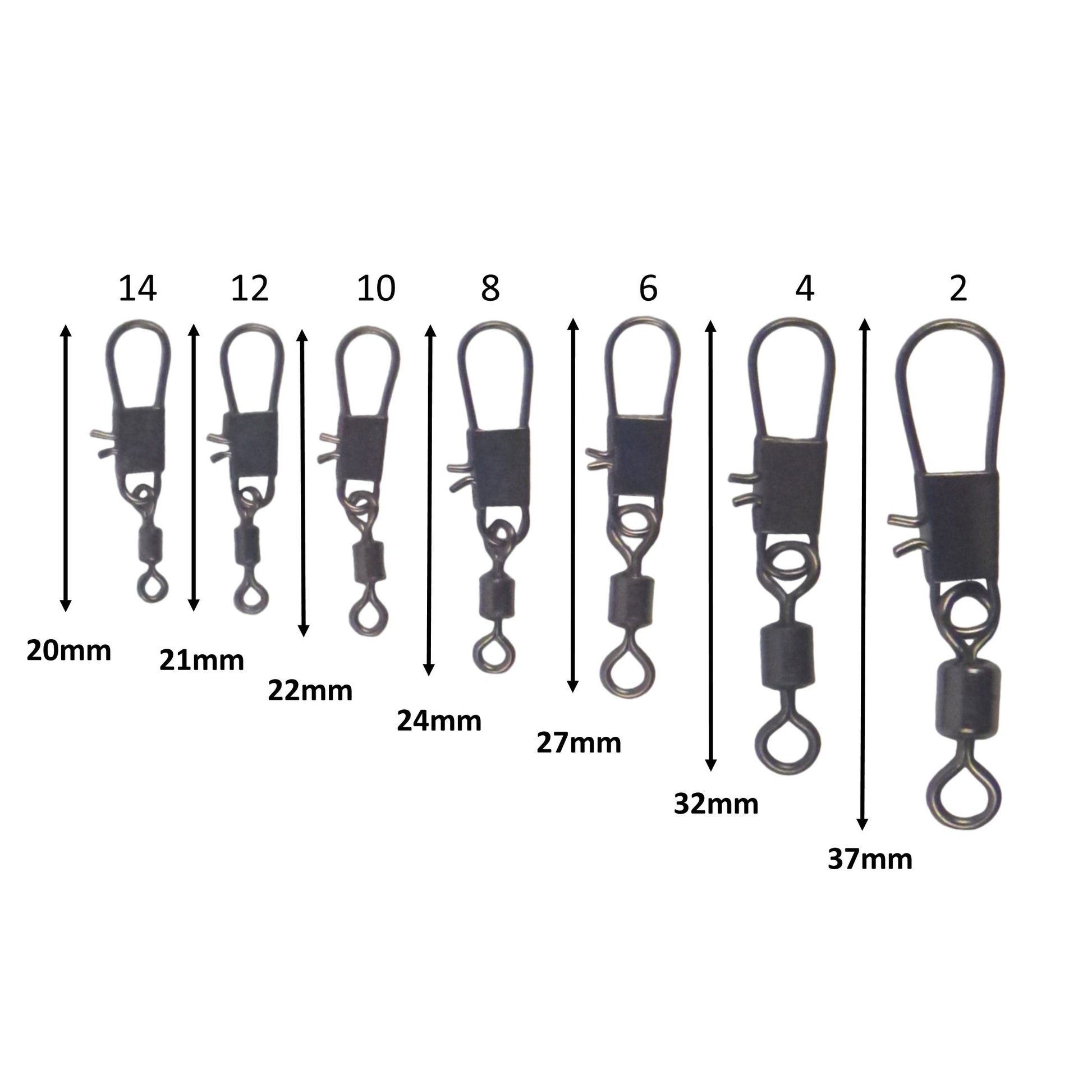 Swimerz Rolling Swivel w Interlock Snap, Size 6, 40 pack