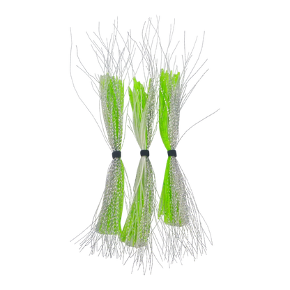 Dekoi Krystal Flash Lure Skirts, Silver Chartruese