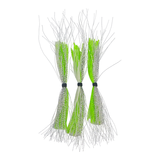 Dekoi Krystal Flash Lure Skirts, Silver Chartruese
