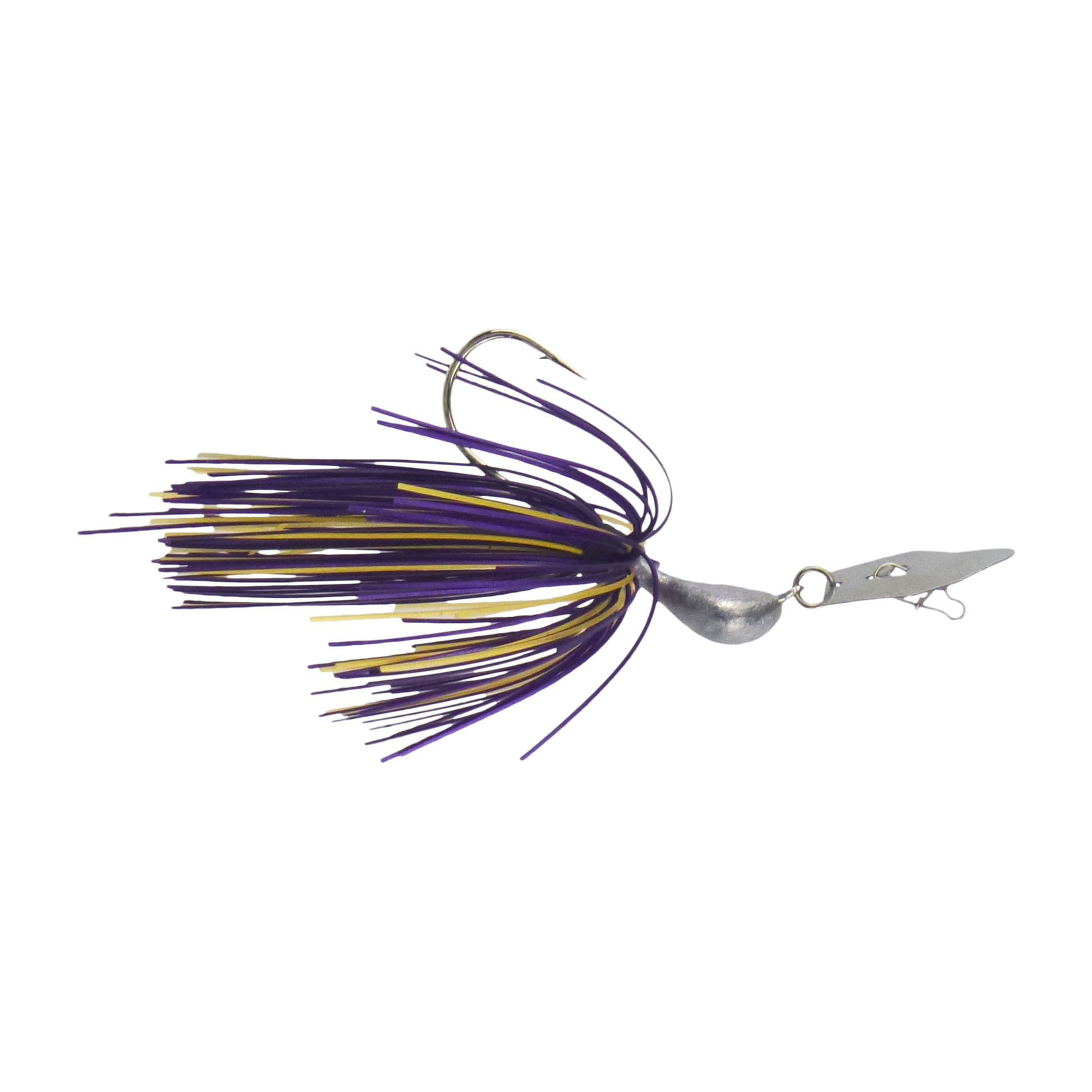 Dekoi 7gm Bladed Swim Jig, Chatterbait, Purple Gold, 2 pack