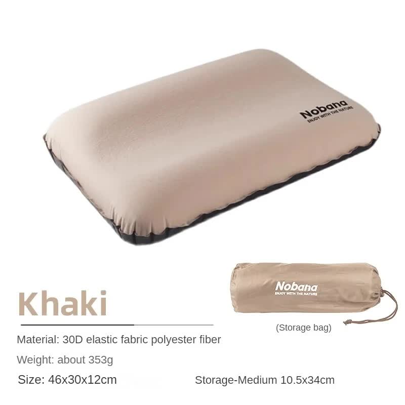 Khaki Self Inflating 3D Outdoor Sponge Pillow