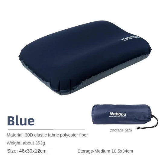 Navy Blue Self Inflating 3D Outdoor Sponge Pillow