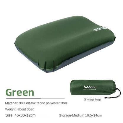 Dark Green Self Inflating 3D Outdoor Sponge Pillow