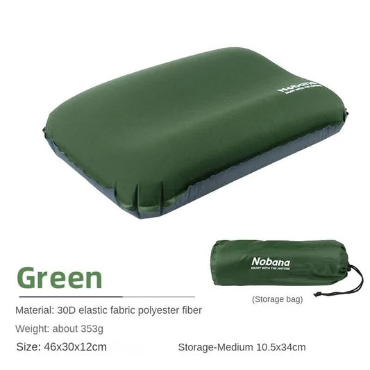 Dark Green Self Inflating 3D Outdoor Sponge Pillow