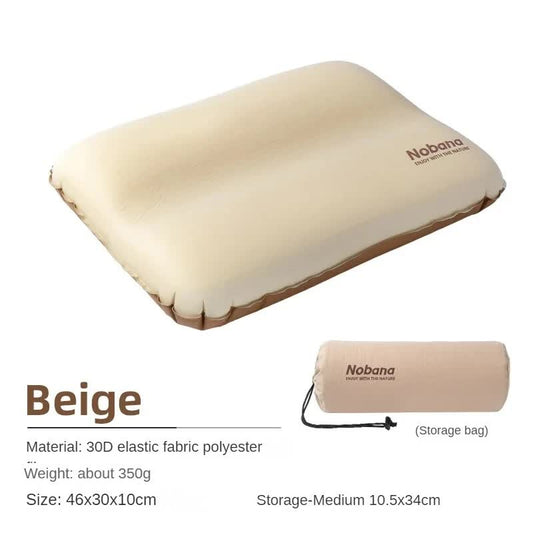 Beige Self Inflating 3D Outdoor Sponge Pillow