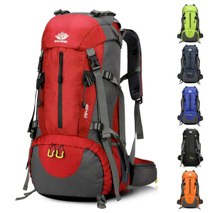 Black High-Capacity Nylon Hiking Backpack - Durable, Multi-Functional Outdoor Travel Pack