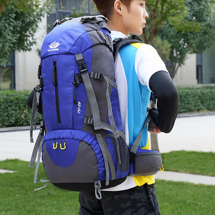 Black High-Capacity Nylon Hiking Backpack - Durable, Multi-Functional Outdoor Travel Pack
