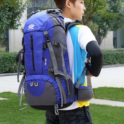 Black High-Capacity Nylon Hiking Backpack - Durable, Multi-Functional Outdoor Travel Pack