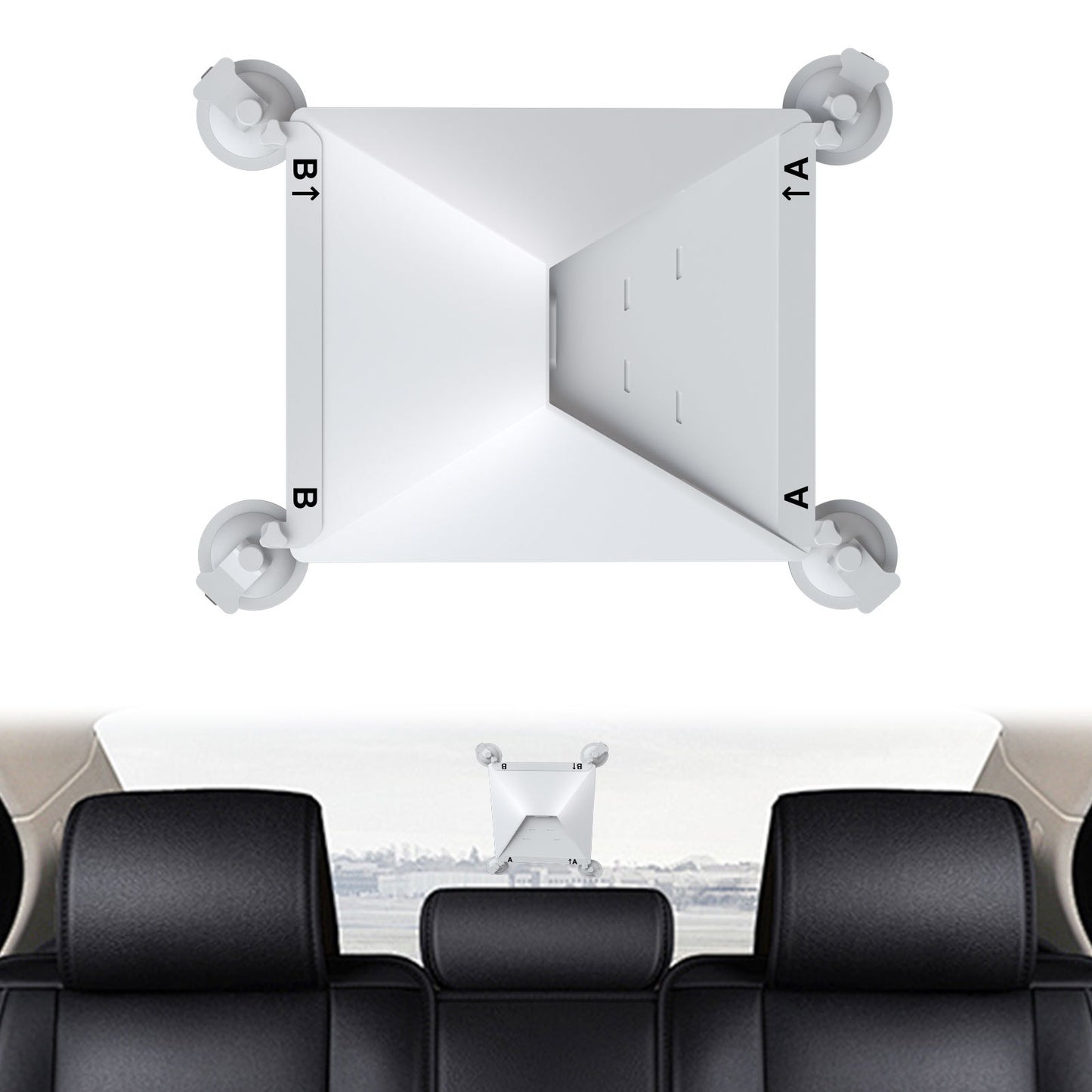 White Heavy-Duty Suction Cup Mount for Starlink Mini - All-Weather Car, RV & Boat Bracket