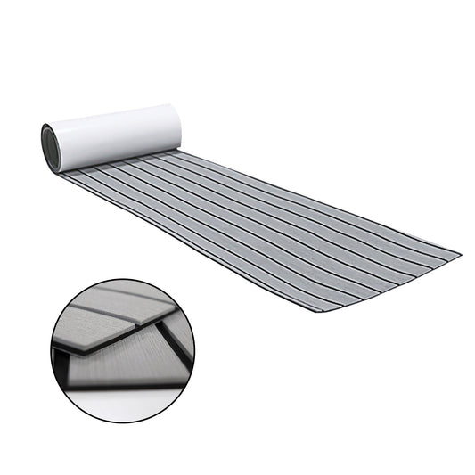 EVA Faux Teak Boat Flooring Sheet 240x45cm Light Grey