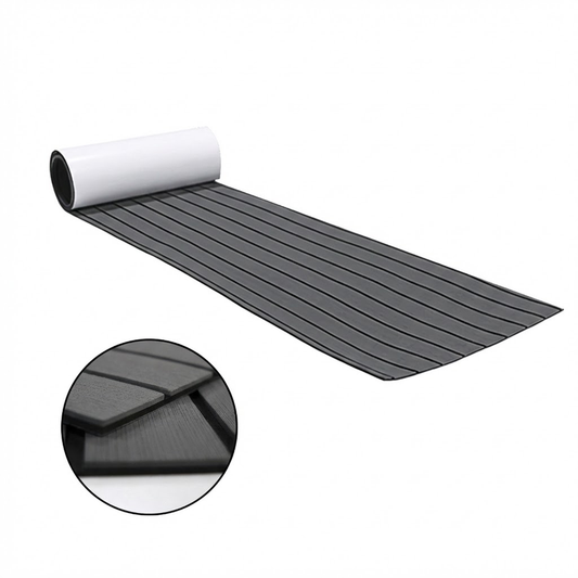 EVA Faux Teak Boat Flooring Sheet 240x45cm Dark Grey