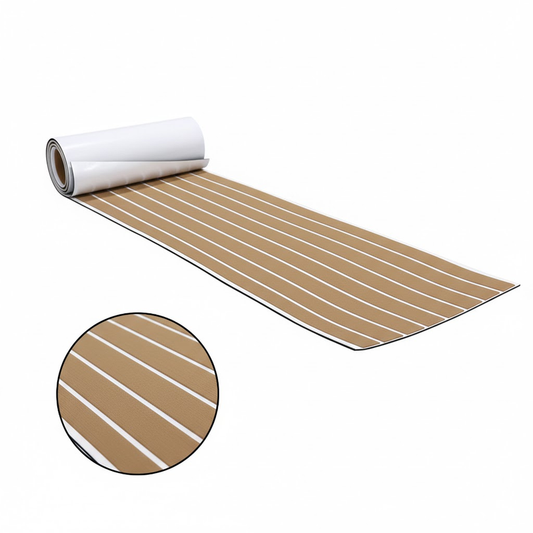EVA Faux Teak Boat Flooring Sheet 240x45cm Light Brown