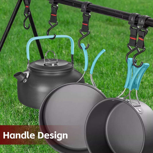 3Pcs Camping Cooking Set â€“ Lightweight Anodised Aluminium Outdoor Cookware Kit with Heat-Resistant Handles