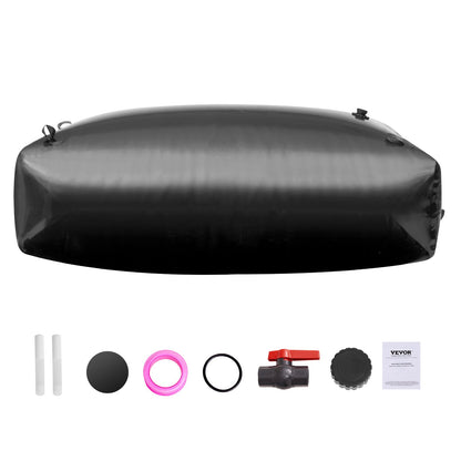 VEVOR Portable Water Storage Bladder 264 Gal PVC Collapsible Water Tank Black