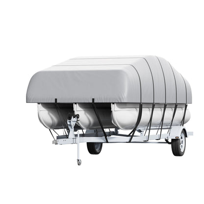 VEVOR Pontoon Boat Cover 800D Waterproof Trailerable 23-24 ft with Storage Bag