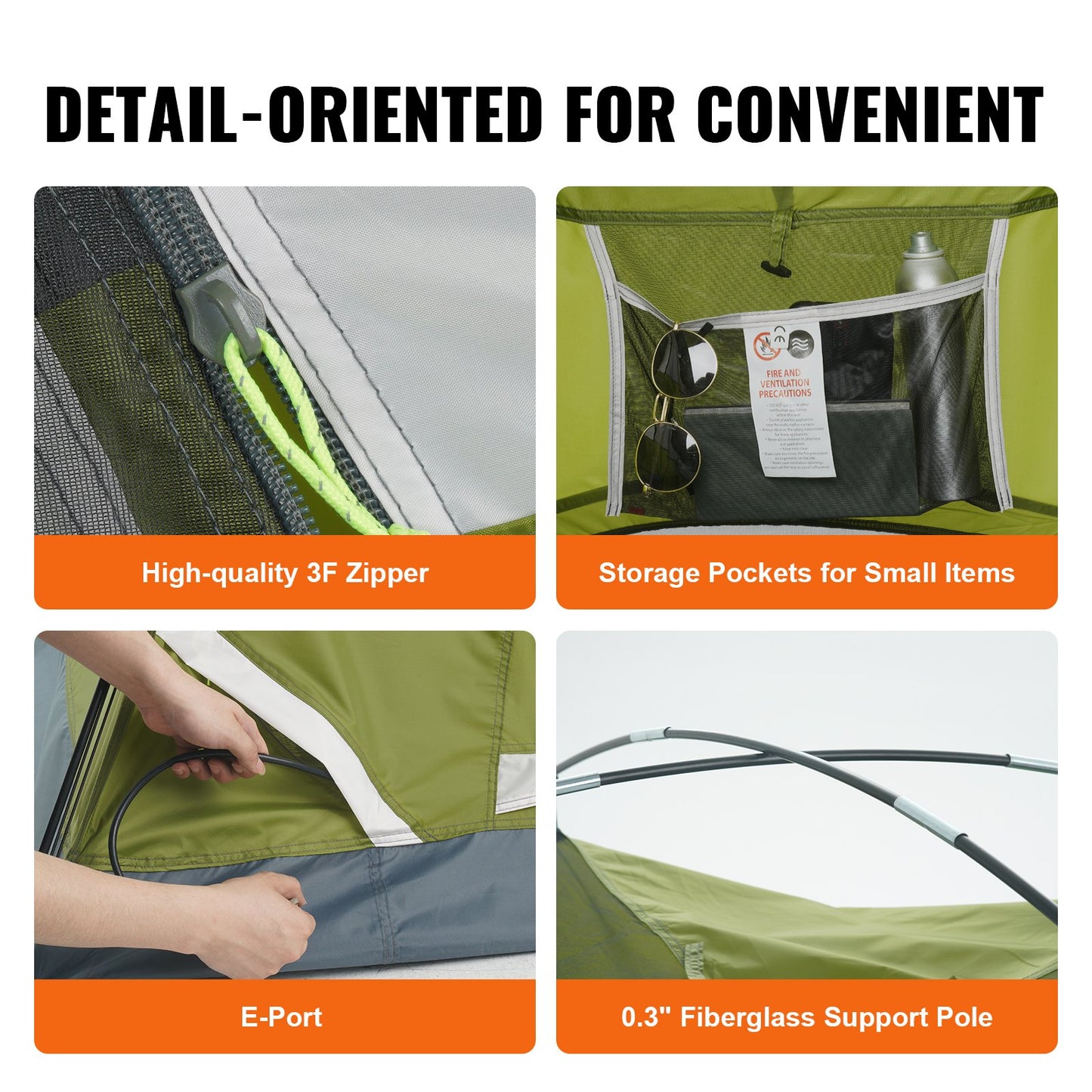 VEVOR Camping Tent, 7 x 7 x 4 ft Fit for 6 Person, Waterproof Lightweight Backpacking Tent, Easy Setup, with Door and Window, for Outdoor Family Camping, Hiking, Hunting, Mountaineering Travel