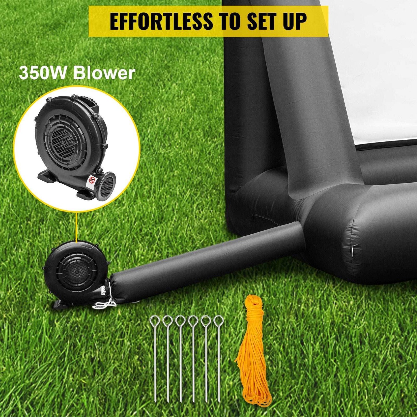 VEVOR 6x4m Inflatable Projector Screen Movie Screen Outdoor Theater w/Blower