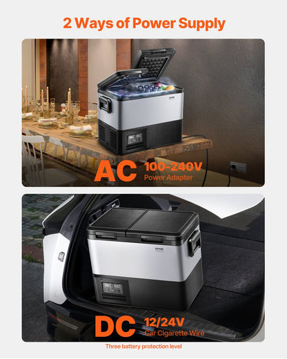 VEVOR 35 L Dual-Zone Portable Car Fridge Freezer