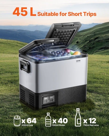 VEVOR 45 L Dual-Zone Portable Car Fridge Freezer