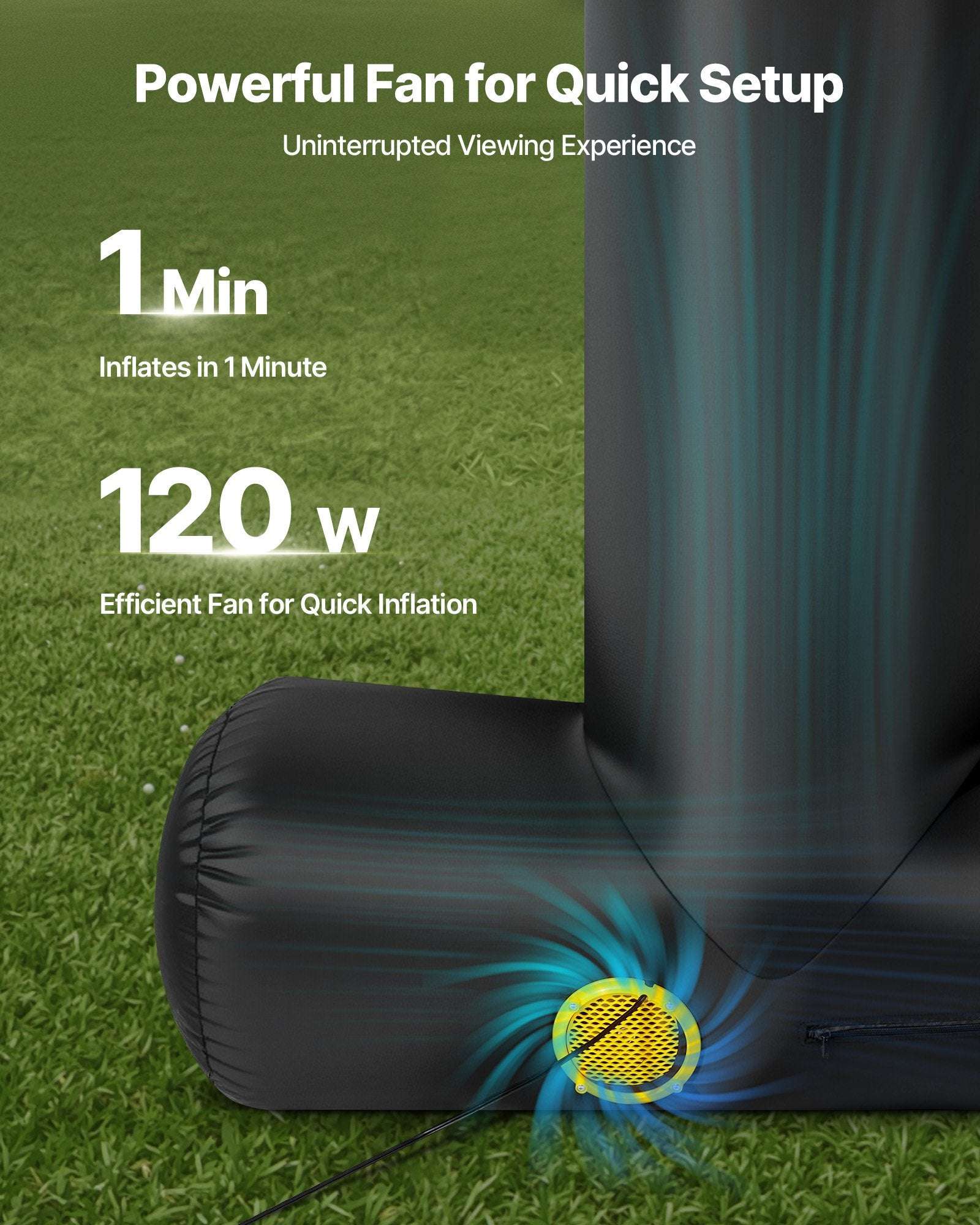 VEVOR 15 ft Inflatable Movie Screen 16:9 600D Movie Projector with Portable Bag