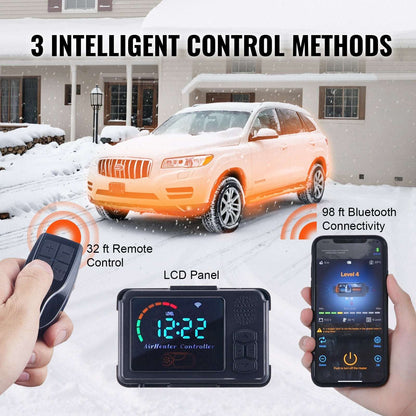 8 KW Diesel Air Heater, Bluetooth App Control All-on-one Diesel Heater with Automatic Altitude Adjustment, Remote Control and LCD, Portable Parking Heater for Home RV Trailer Camper Van Boat