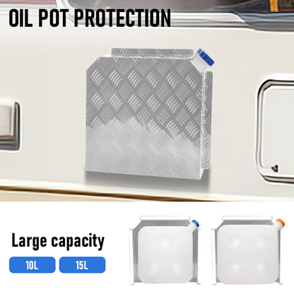 Aluminum Caravan Diesel Heater Bracket Silver 2mm Thickness Fuel Tank Cover Double Left/Right Base 10L/15L for Caravan Trailer Toolbox Silver
