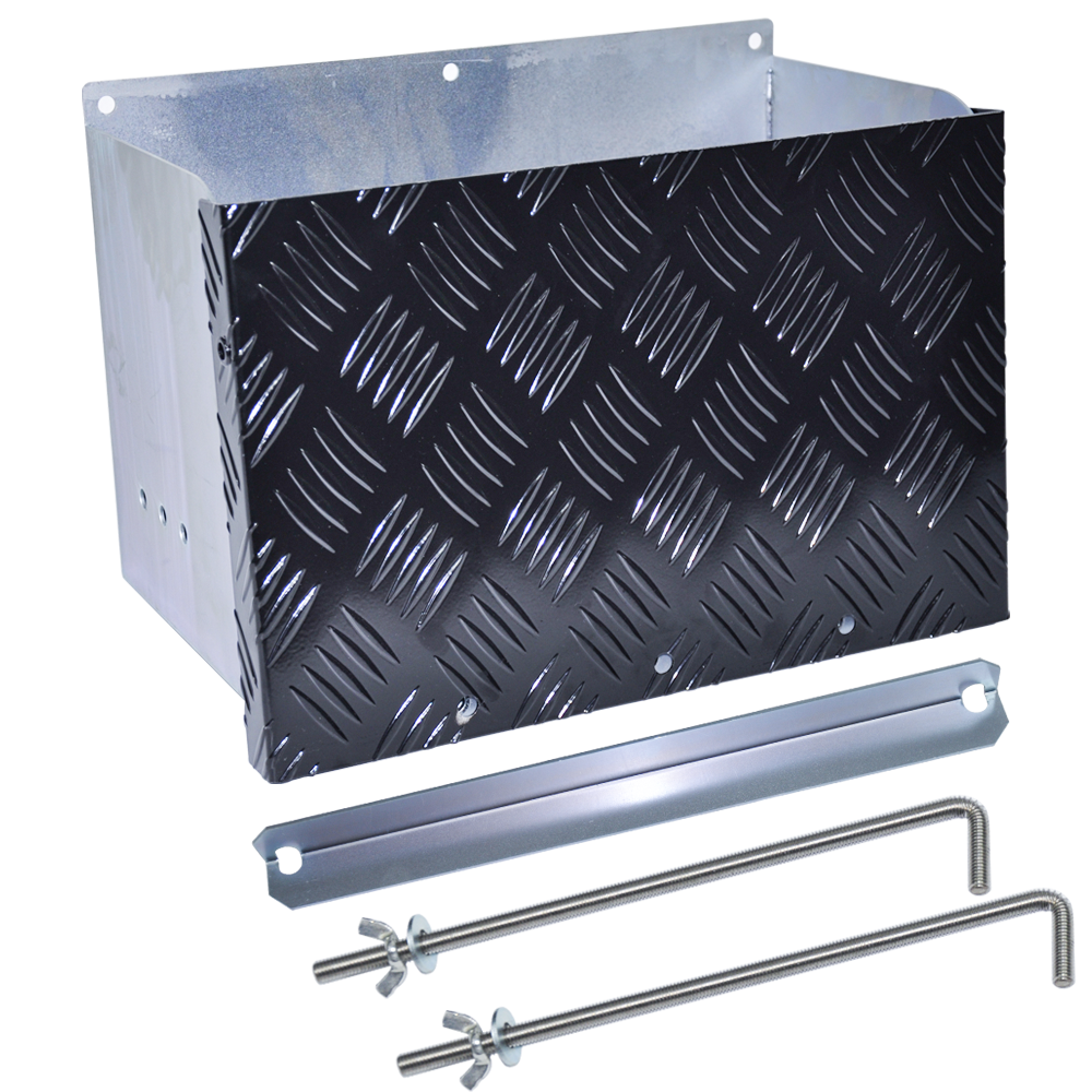 Galvanised Battery Box with Lid for Caravan, Trailer or Boat