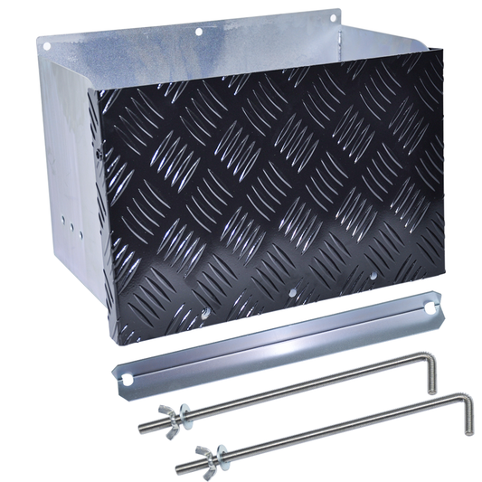 Galvanised Battery Box with Lid for Caravan, Trailer or Boat