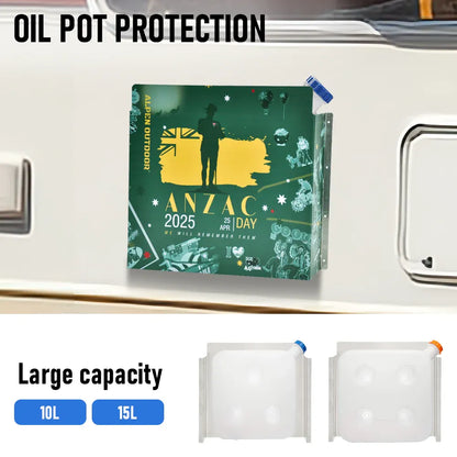 Alpen Outdoor Diesel Tank Cover Silver Gas Tank Bracket 2mm Thick Aluminium Tank Mounting Holder Fit for 10L/15L Tank for Caravan Trailer Toolbox Left Right ANZAC Green