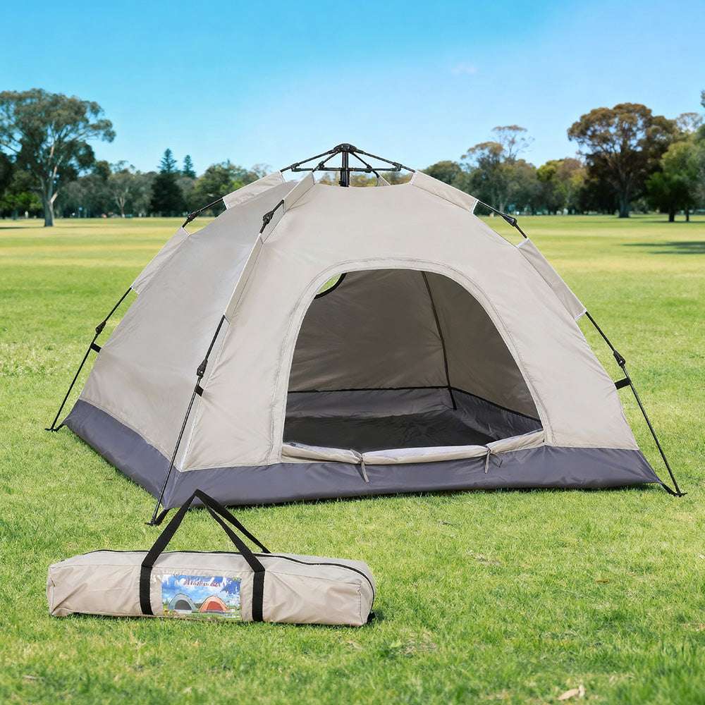 Weisshorn Camping Tent Instant Tent Pop up 2 Person Outdoor Hiking Tents Hiking Beige
