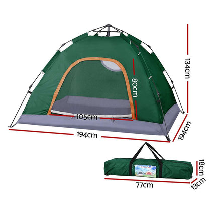 Weisshorn Camping Tent Instant Tent Pop up 2 Person Outdoor Hiking Tents Hiking Green